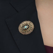 Victorian Revival Opal & Onyx Pin Pendant c1930