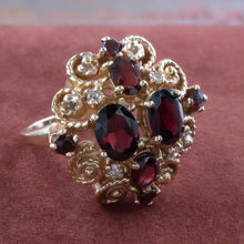 Victorian Revival Garnet Cocktail Ring