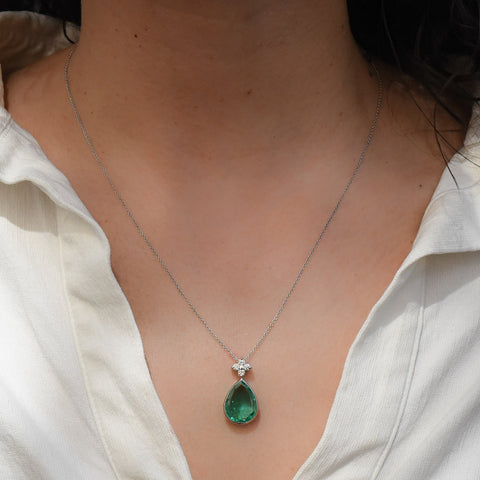 Emerald Pear Drop Pendant