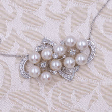 Pearl and Diamond Pendant Necklace c1950