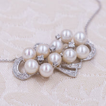 Pearl and Diamond Pendant Necklace c1950