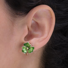 Antique Enameled Clover Earrings