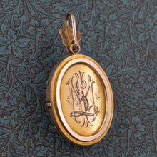 Victorian Locket with Dove and Turquoise Forget-me-nots c1870