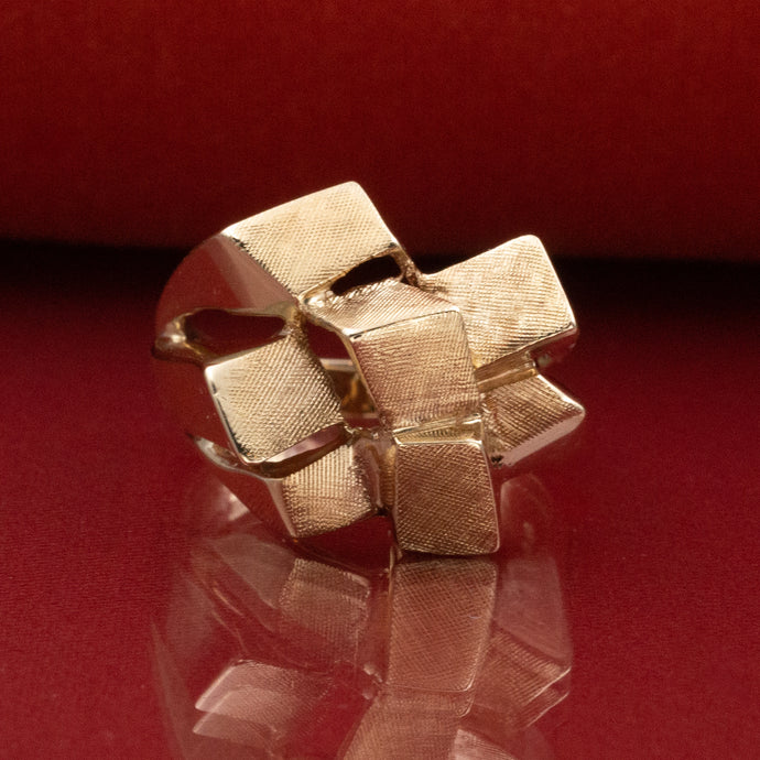 Brutalist Geometric Ring C. 1970s