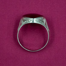 Etched Ruby Cabochon Ring c1930
