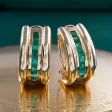 Fine Emerald Half-Hoop Earrings c1980