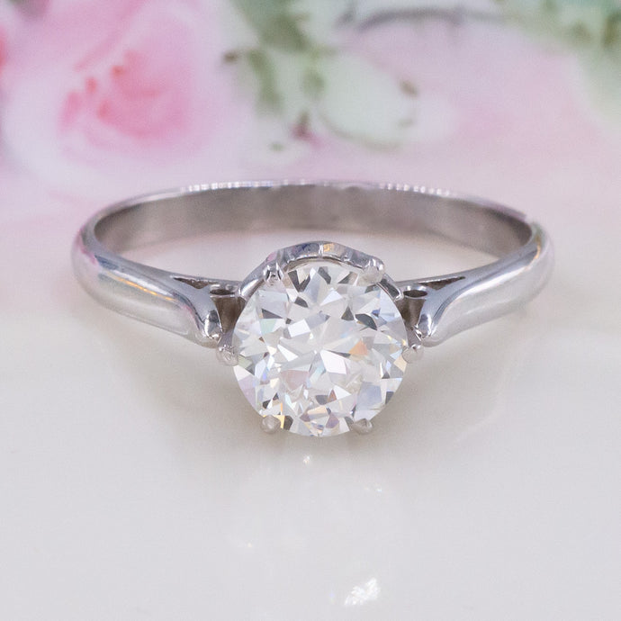 Antique 1.15 Carat Diamond Solitaire Ring c1920