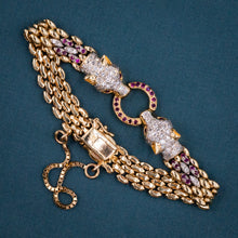 Panther Bracelet with Rubies and Diamonds c1980