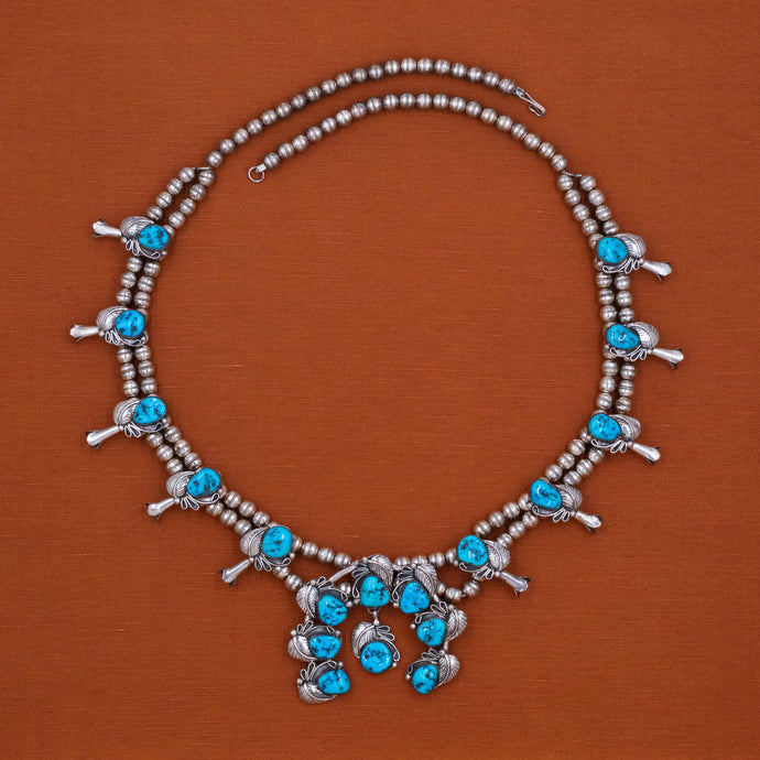 Old Pawn Squash Blossom Necklace c1970