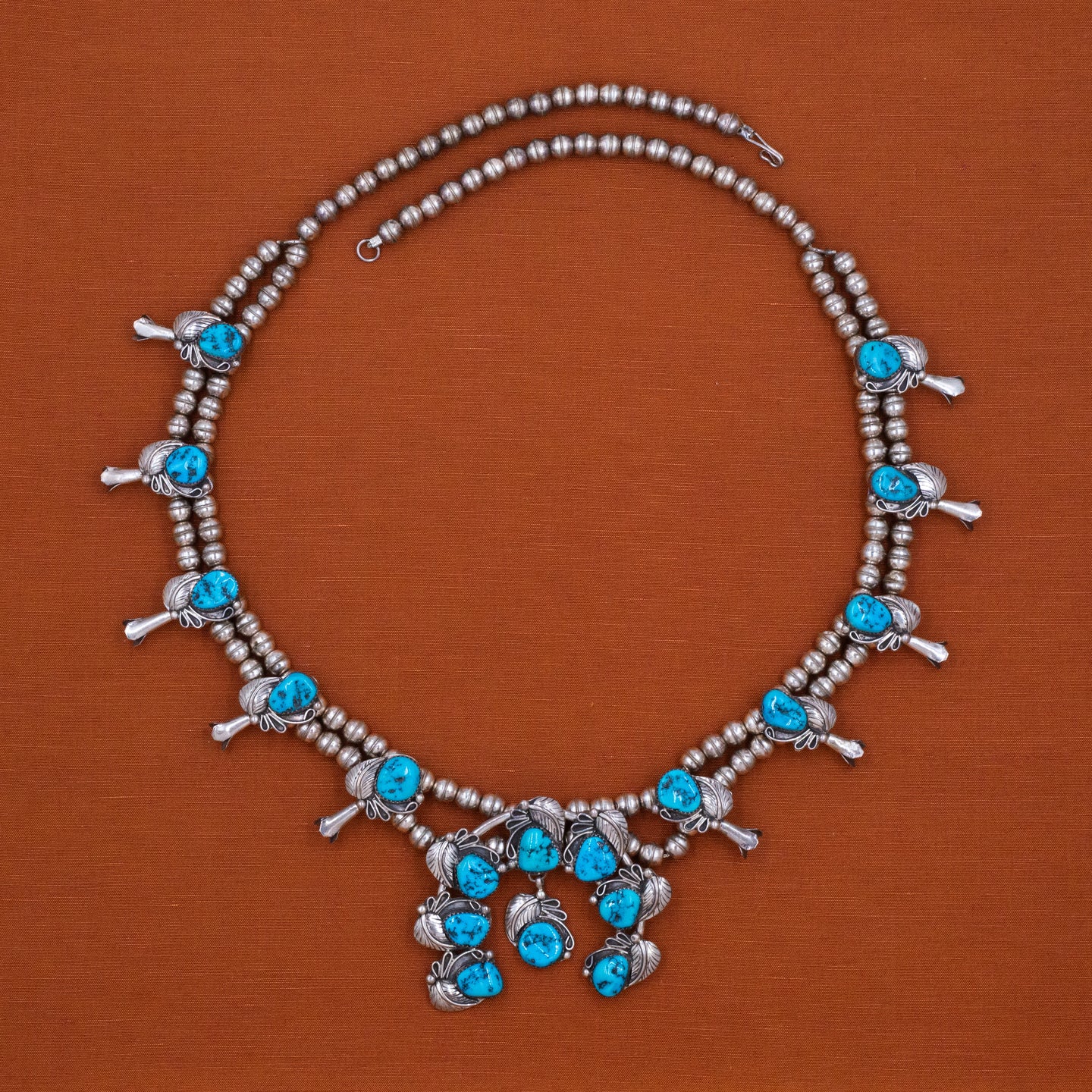 Old Pawn Squash Blossom Necklace c1970