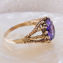 Brutalist Purple Sapphire Cocktail Ring c1970