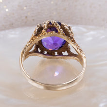 Brutalist Purple Sapphire Cocktail Ring c1970