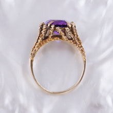 Brutalist Purple Sapphire Cocktail Ring c1970