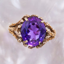 Brutalist Purple Sapphire Cocktail Ring c1970