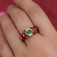 Hidalgo Emerald & Guilloché Enamel Bombé Band