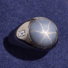 Blue Star Sapphire Gents Ring c1950