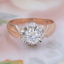 Soviet 1.10ct Diamond Buttercup Ring c1930