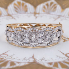 Edwardian Style Diamond Hinged Bangle