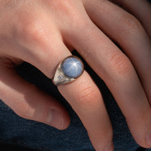 Blue Star Sapphire Gents Ring c1950