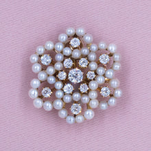 Pearl & Diamond Star-Flower Pin Pendant c1890