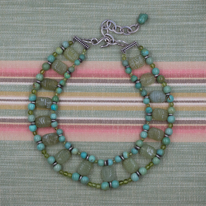 Turquoise & Prehnite Stephen Dweck Choker