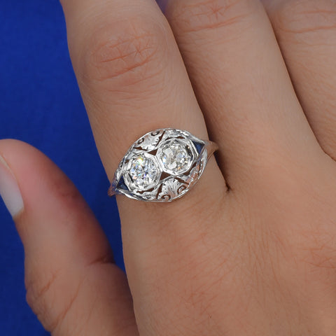 Art Deco Antique Diamond Duet Ring