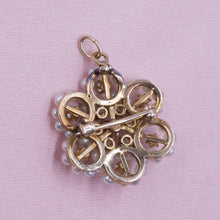 Pearl & Diamond Star-Flower Pin Pendant c1890