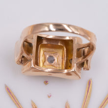 French Retro Diamond Tank Ring c1930