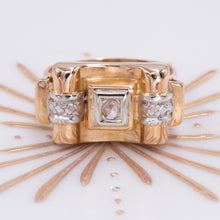 French Retro Diamond Tank Ring c1930