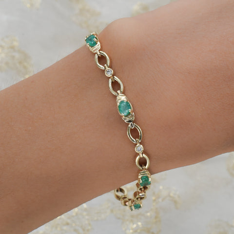 Colombian Emerald & Diamond Bracelet c1980