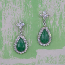 Fine Jade & Diamond Drop Earrings