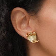 Raymond Yard Fluted Shield Earrings c1940