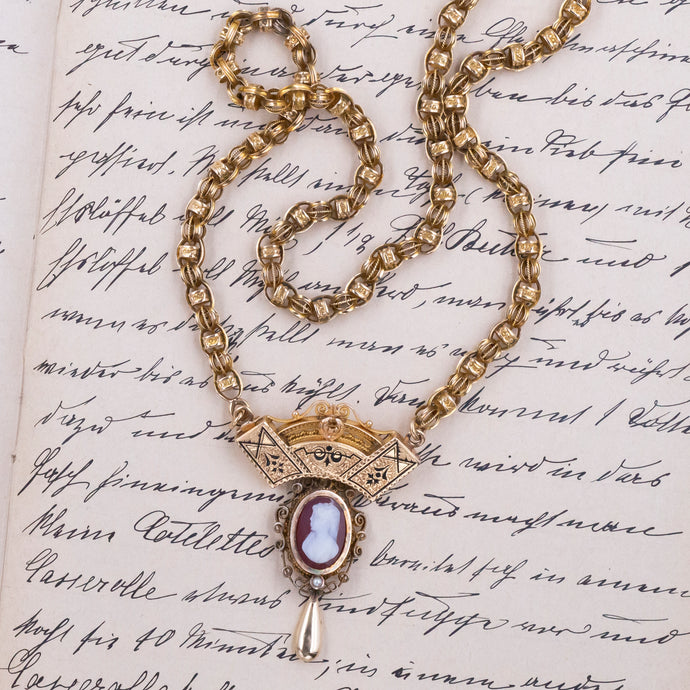 Taille D’Épargne Cameo Necklace c1860