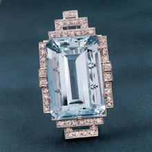 Art Deco Aquamarine Pendant/Fur Clip c1930