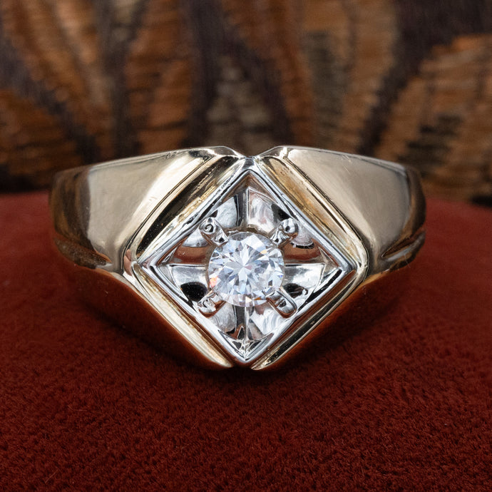 Gent's Diamond Rhombus Ring c1960