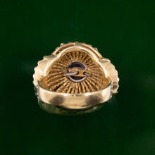 Ruby Diamond & Enamel Cocktail Ring c1960