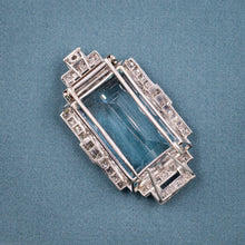 Art Deco Aquamarine Pendant/Fur Clip c1930