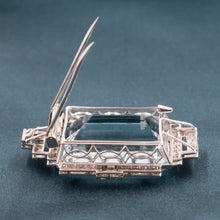 Art Deco Aquamarine Pendant/Fur Clip c1930