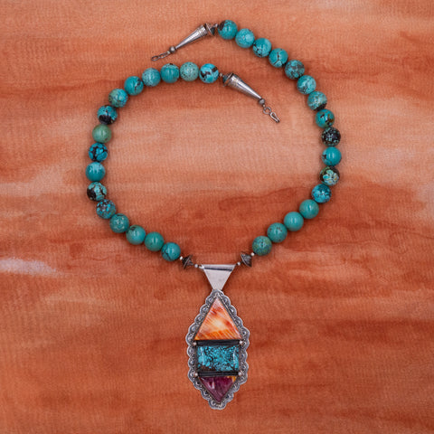 J.B. Platero Navajo Turquoise Necklace