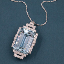 Art Deco Aquamarine Pendant/Fur Clip c1930