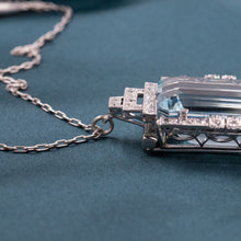 Art Deco Aquamarine Pendant/Fur Clip c1930