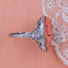 Coral Cameo Ring c1920