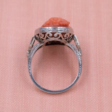 Coral Cameo Ring c1920