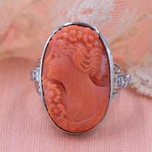 Coral Cameo Ring c1920