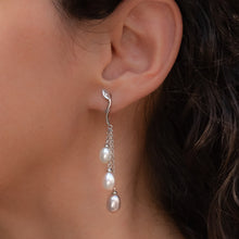 Triple Akoya Pearl Drop Earrings c1980