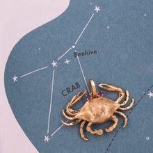 Crab Charm with Red Spinel Eyes
