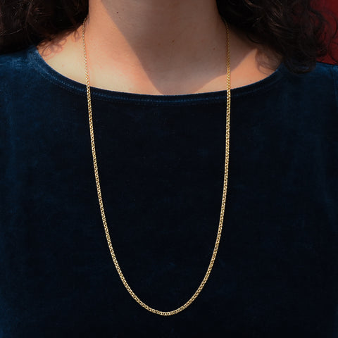 Long Double Cable Link Gold Chain