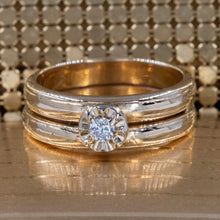 Double Band with Illusion-Set Diamond c1930