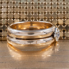 Double Band with Illusion-Set Diamond c1930