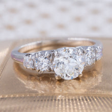 Mid-Century One Carat Transitional Cut Diamond Engagement Ring